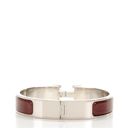 Hermes Enamel Narrow Clic Clac H Bracelet PM Cacao 3 of 5