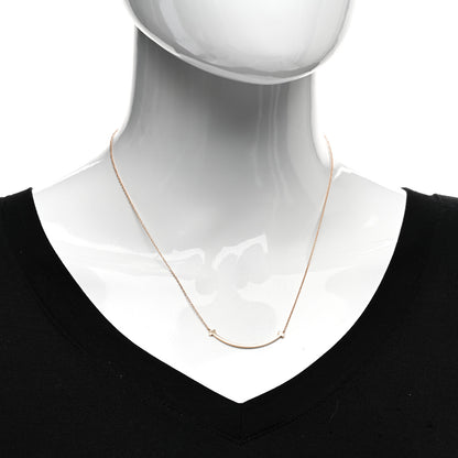 Tiffany 18K Rose Gold Small T Smile Pendant Necklace 2 of 4