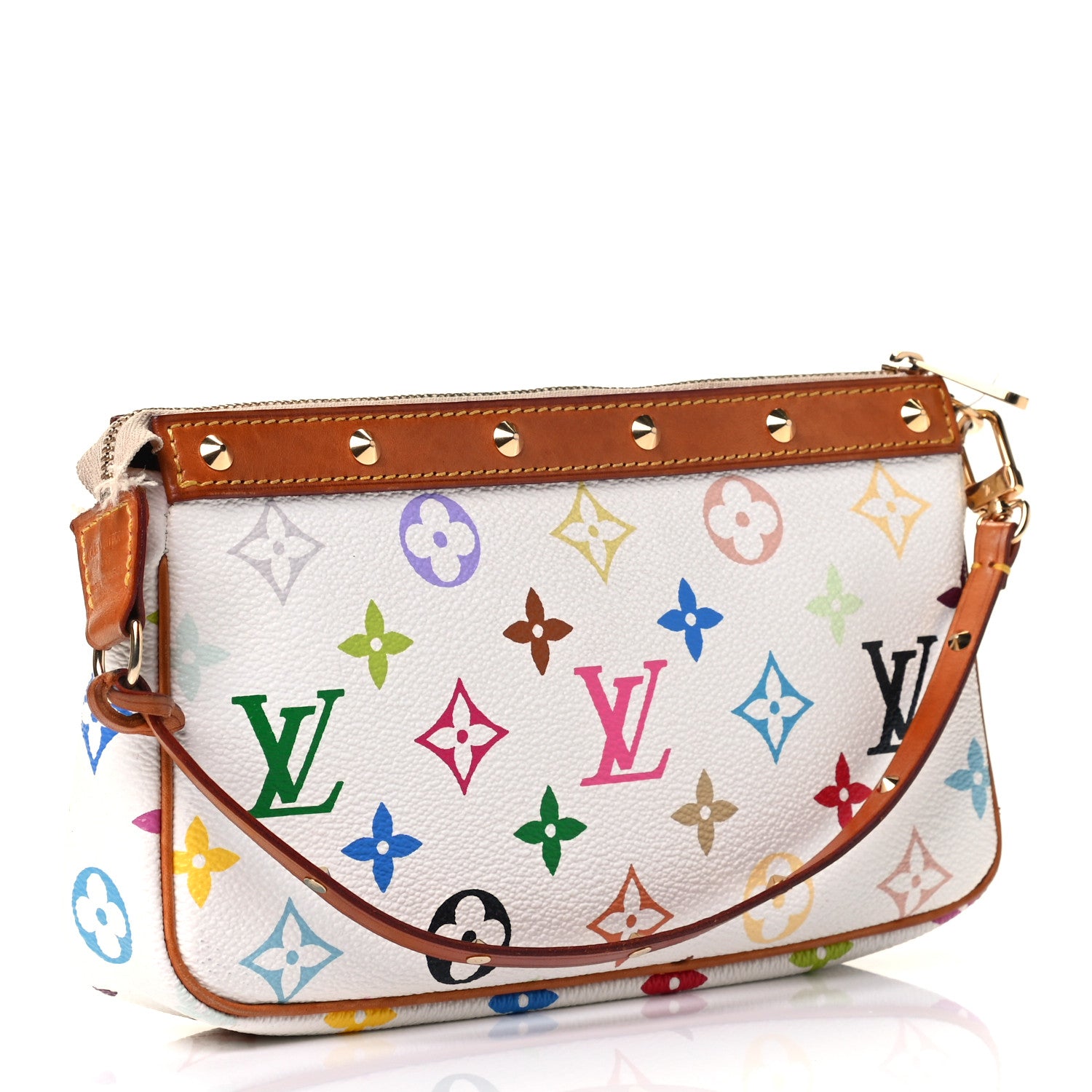 Louis Vuitton Monogram Multicolor Pochette Accessories White 2 of 5