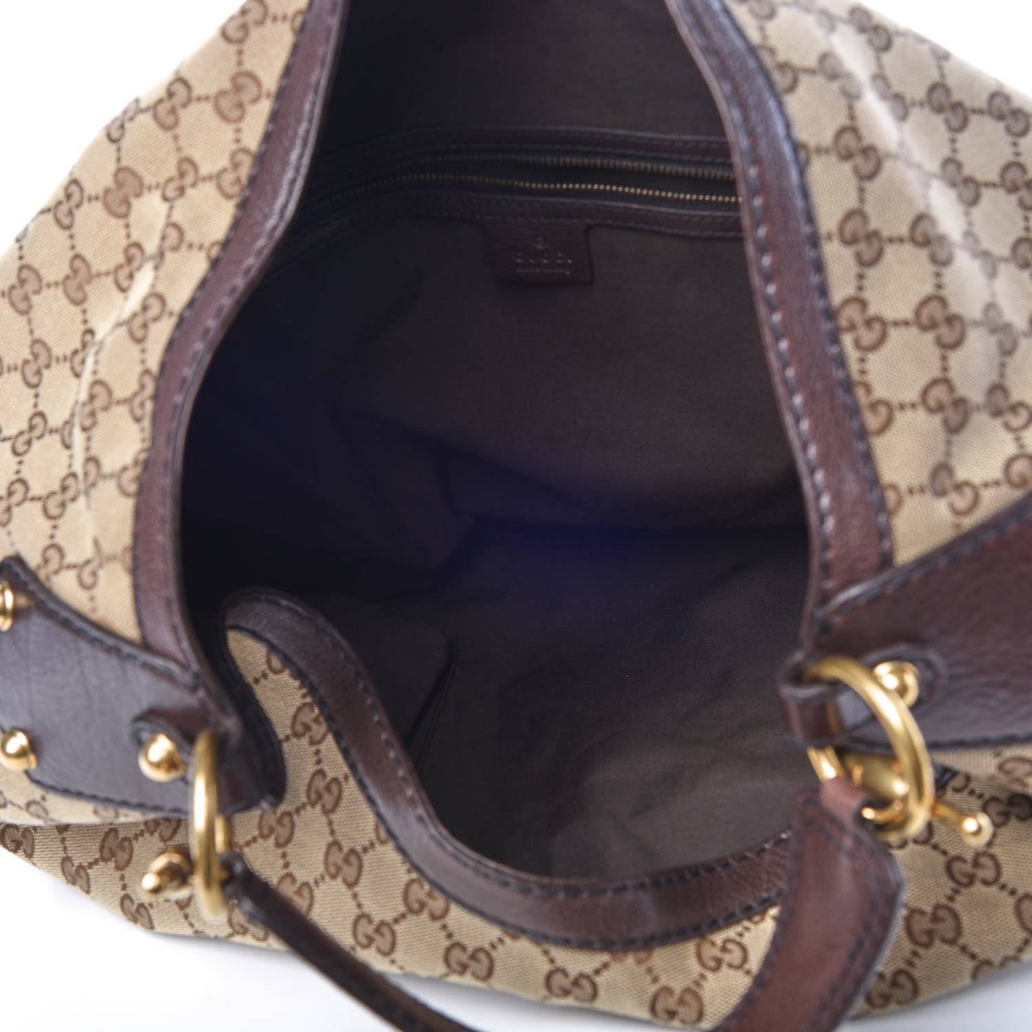 Gucci Monogram Large Jockey Hobo Dark Brown 5 of 10