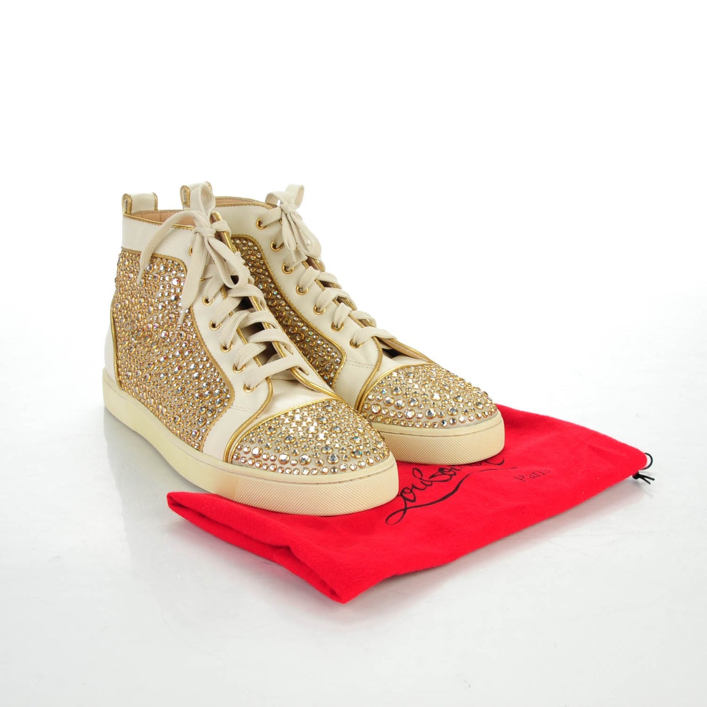 Mens Strass Louis Flat Sneakers 46.5 Off White Gold