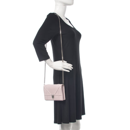 Christian Dior Grained Calfskin Diorama Wallet on Chain Pouch Rose Poudre 2 of 9