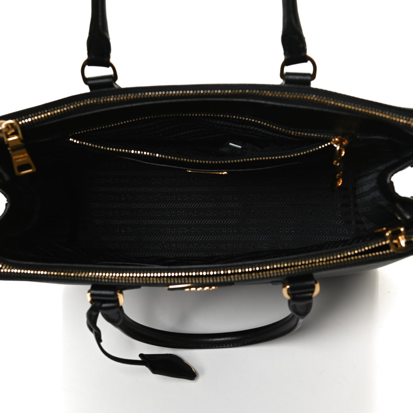 Saffiano Small Galleria Double Zip Tote Black
