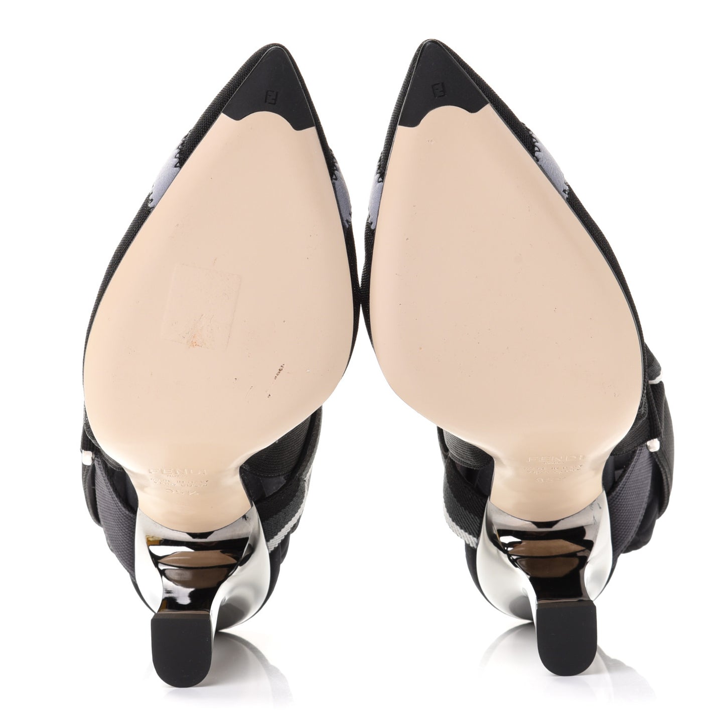 Technical Mesh Colibri 85mm Slingback Pumps 35.5 Black Asfalto