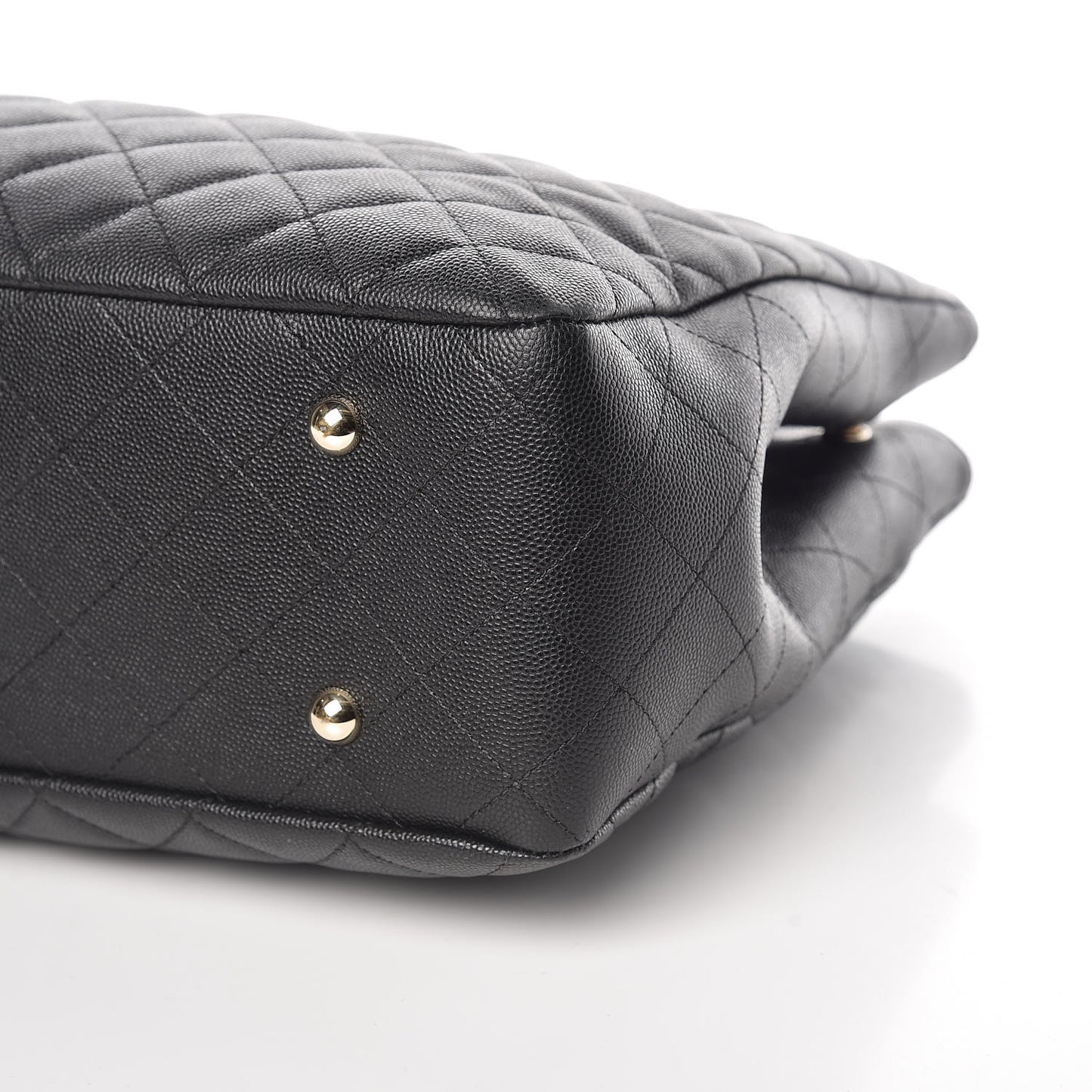 Caviar Quilted Large Classic Shopping Tote Black