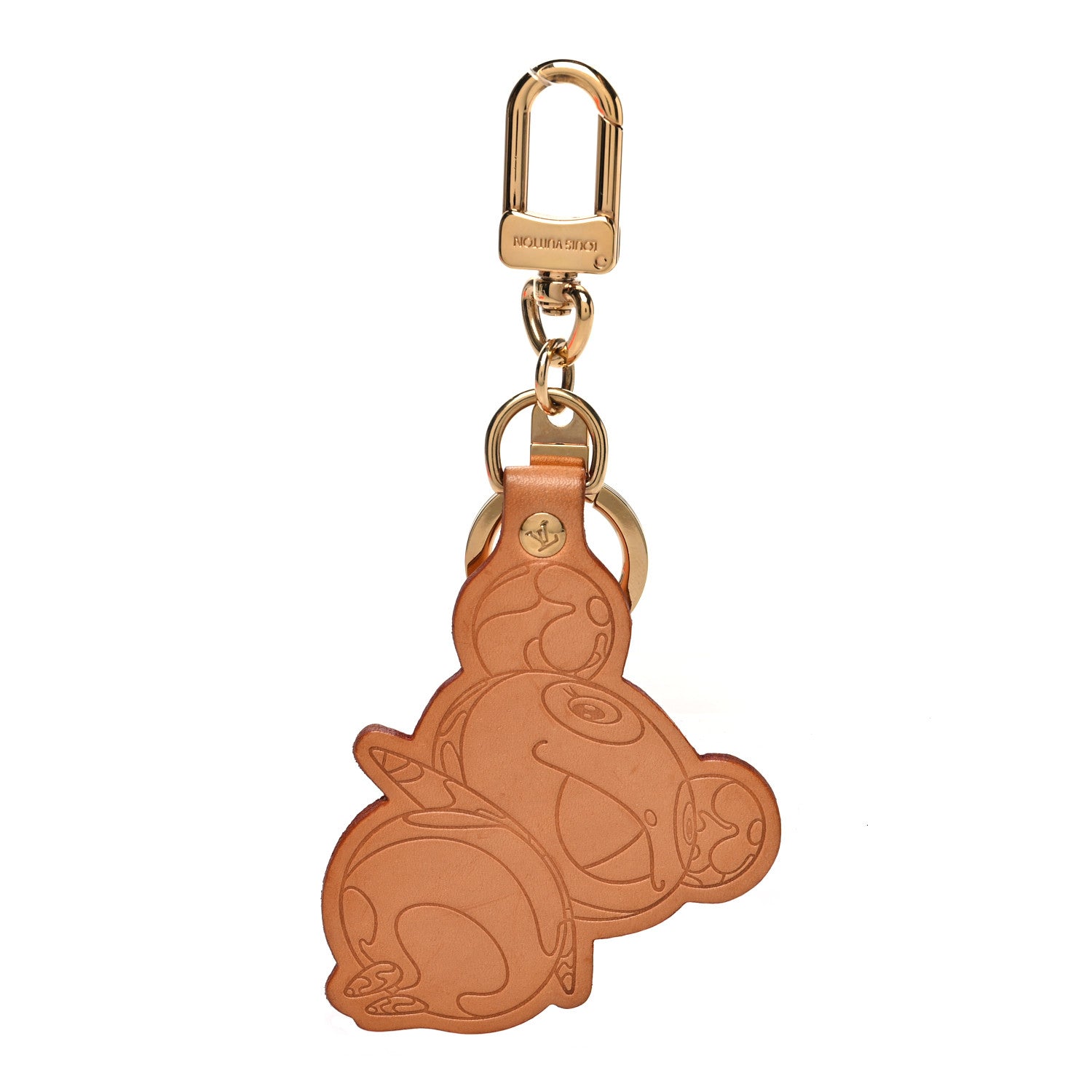 Louis Vuitton Vachetta Monogram Panda Key Ring Bag Charm 1 of 3