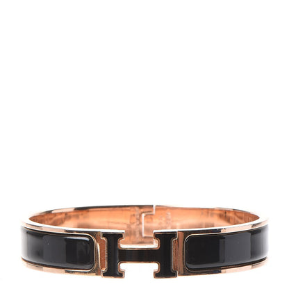 Hermes Enamel Narrow Clic Clac H Bracelet PM Black 1 of 5