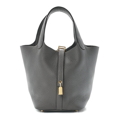 Hermes Taurillon Clemence Picotin Lock 18 PM Gris Meyer 1 of 10