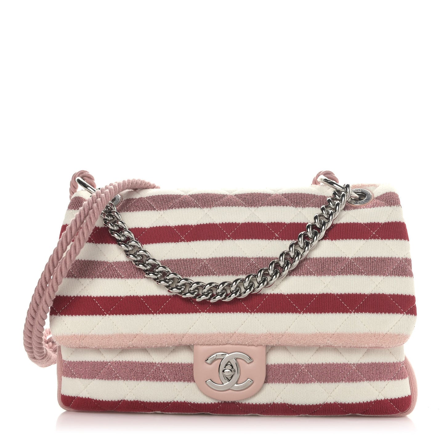 Jersey Felt Quilted Jumbo Flap Red White Pink