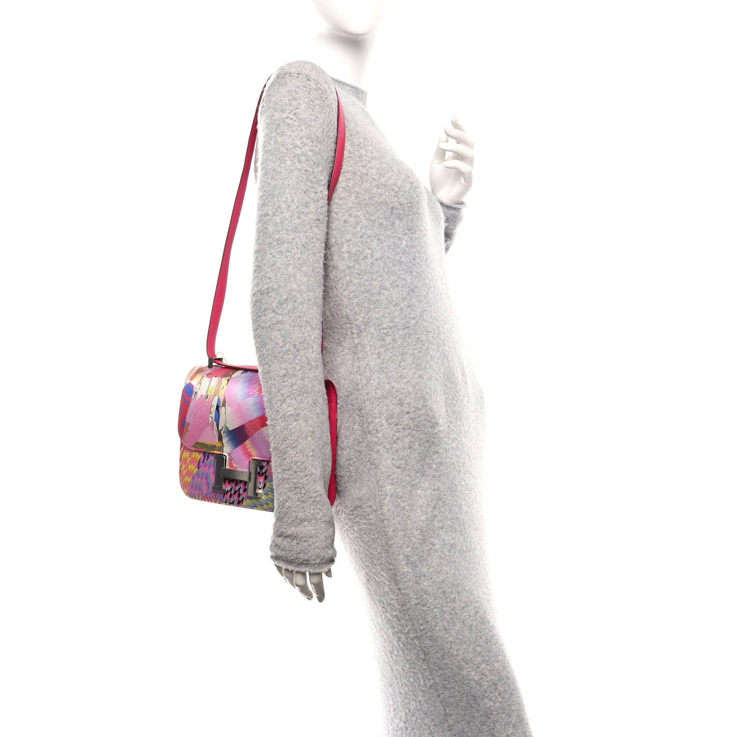 Hermes Swift Silk Marble Printed Constance 24 Rose Azalee Rose Mexico 2 of 11