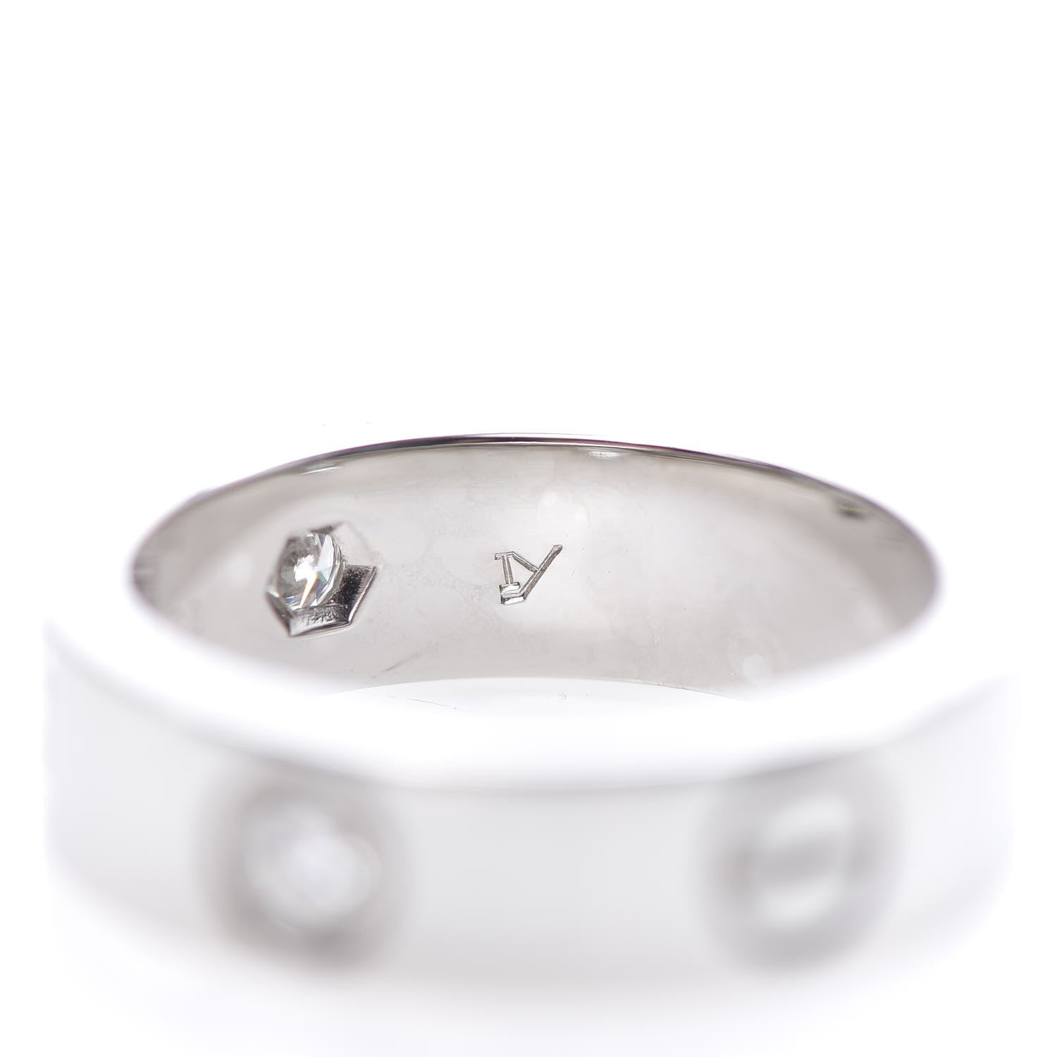 Cartier 18K White Gold 3 Diamond 5.5mm LOVE Ring 51 5.75 8 of 8