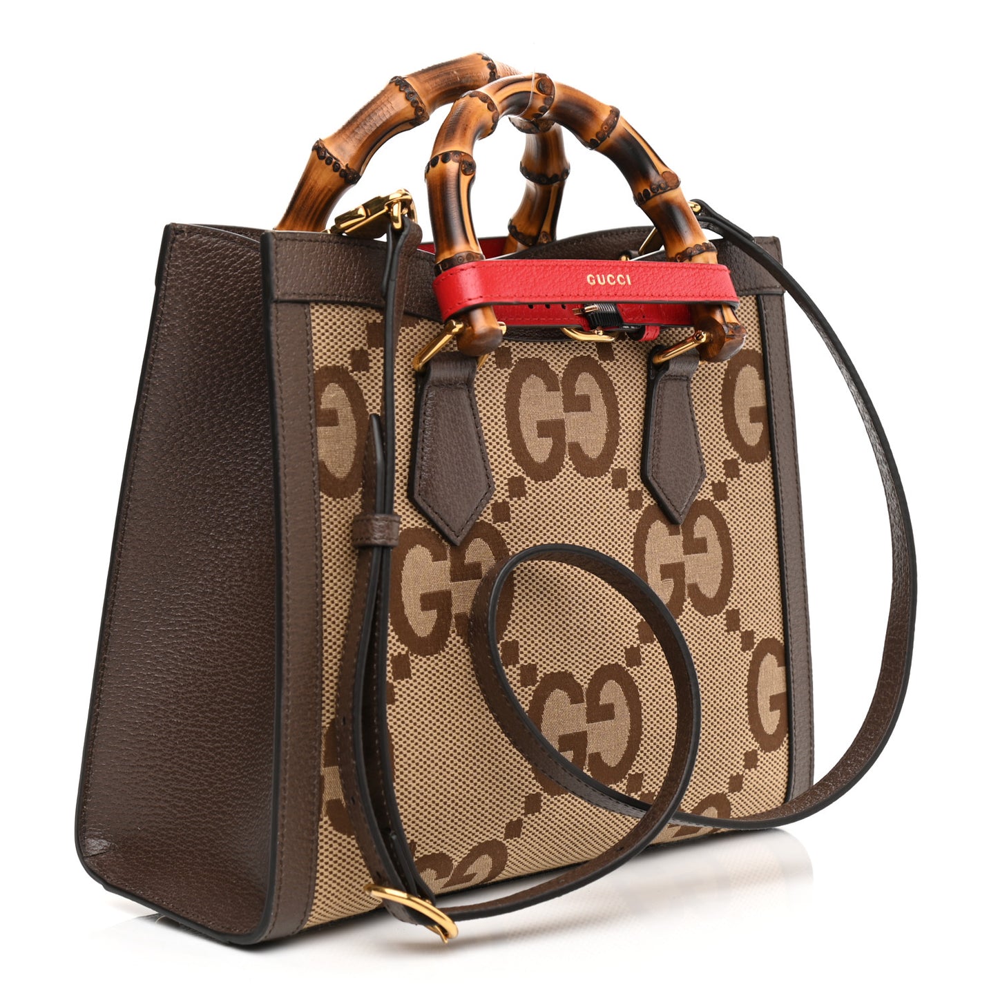 Monogram Jumbo GG Textured Dollar Calfskin Small Diana Tote Bag Camel Ebony New Acero Pomegranate Red