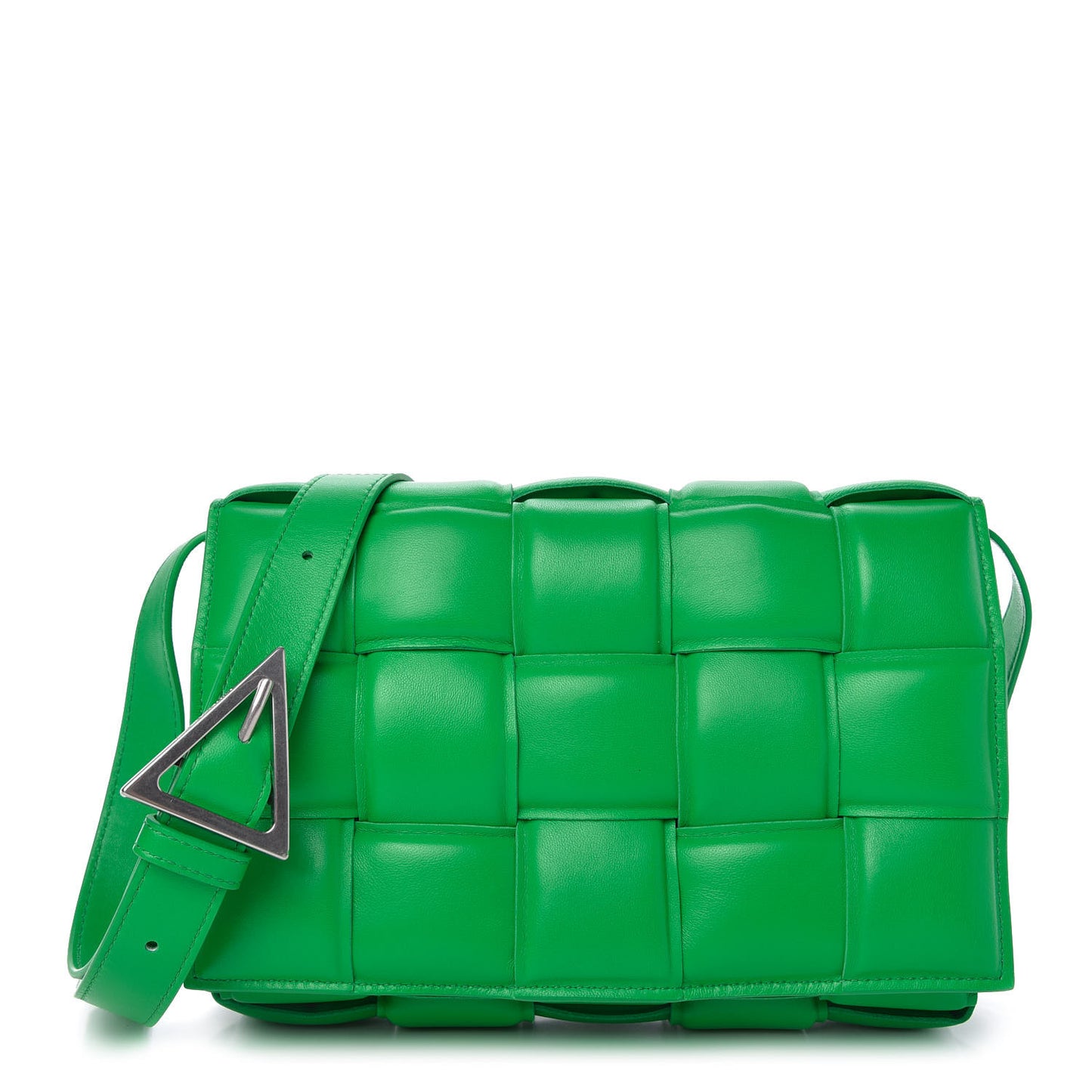 Nappa Maxi Intreccio Padded Cassette Crossbody Bag Grass