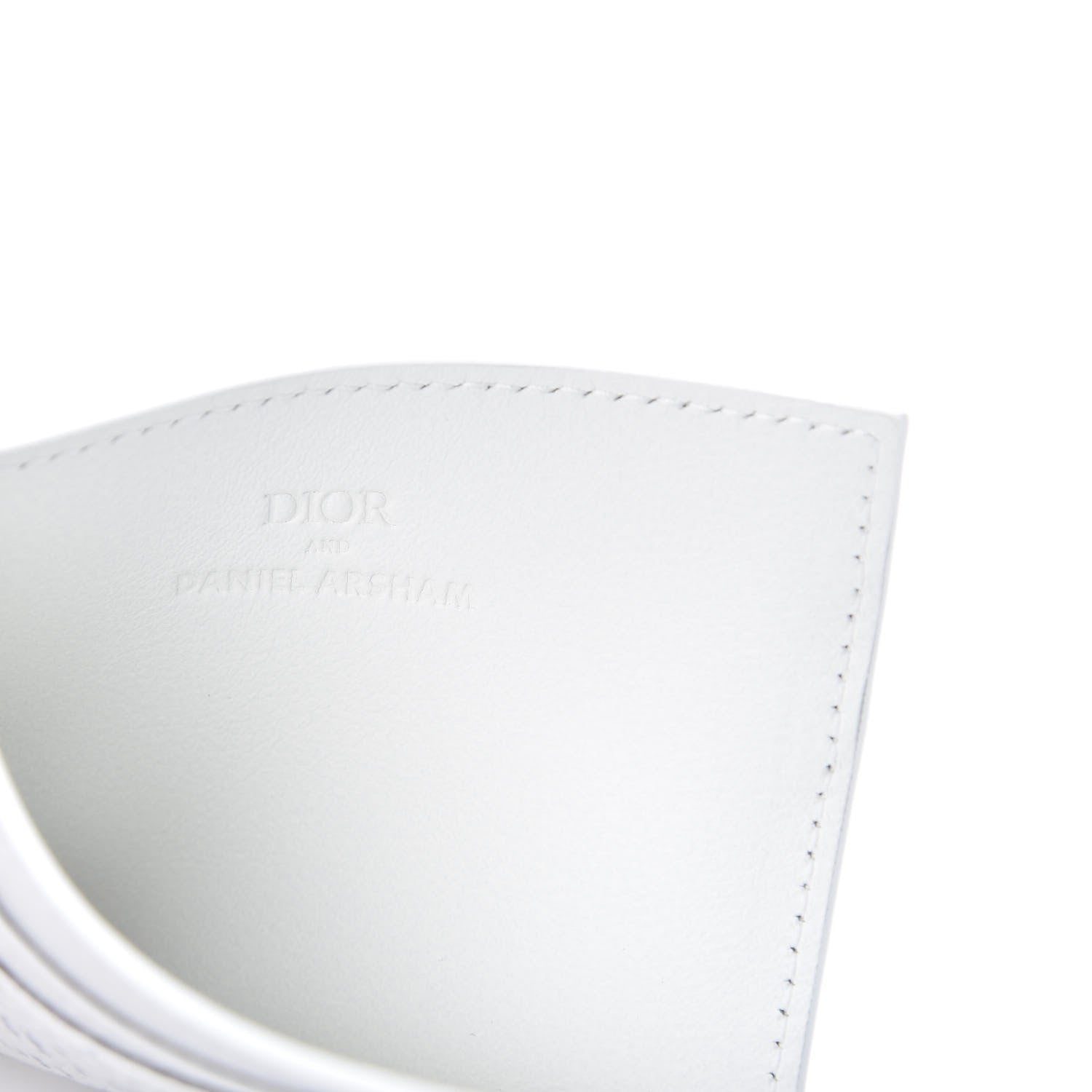 Christian Dior X DANIEL ARSHAM Grained Calfskin Newspaper Card Holder White 6 of 8