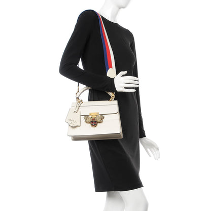 Gucci Calfskin Sylvie Web Small Queen Margaret Top Handle Bag White 2 of 10