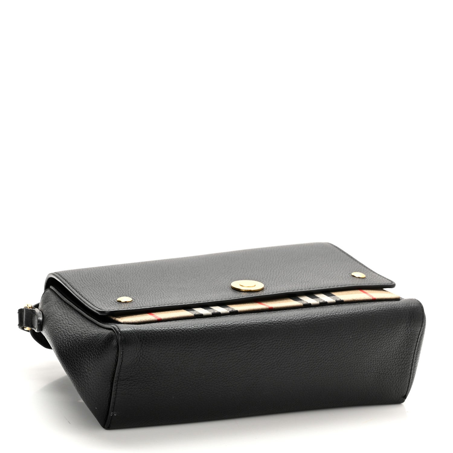 Burberry Grainy Calfskin Vintage Check Note Crossbody Bag Black 4 of 15