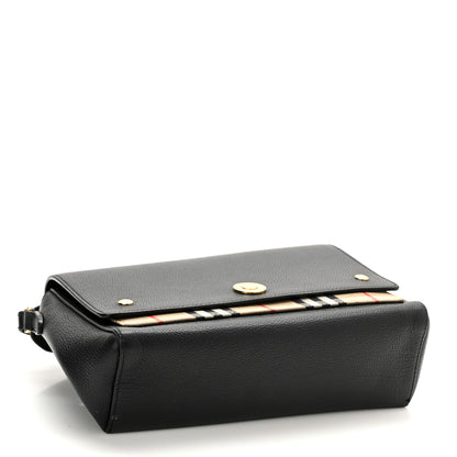 Burberry Grainy Calfskin Vintage Check Note Crossbody Bag Black 4 of 15