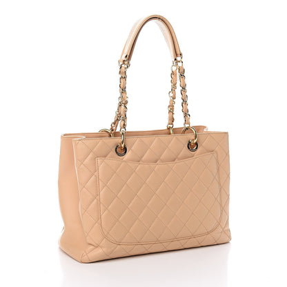 Chanel Caviar Quilted Grand Shopping Tote GST Beige 3 of 14