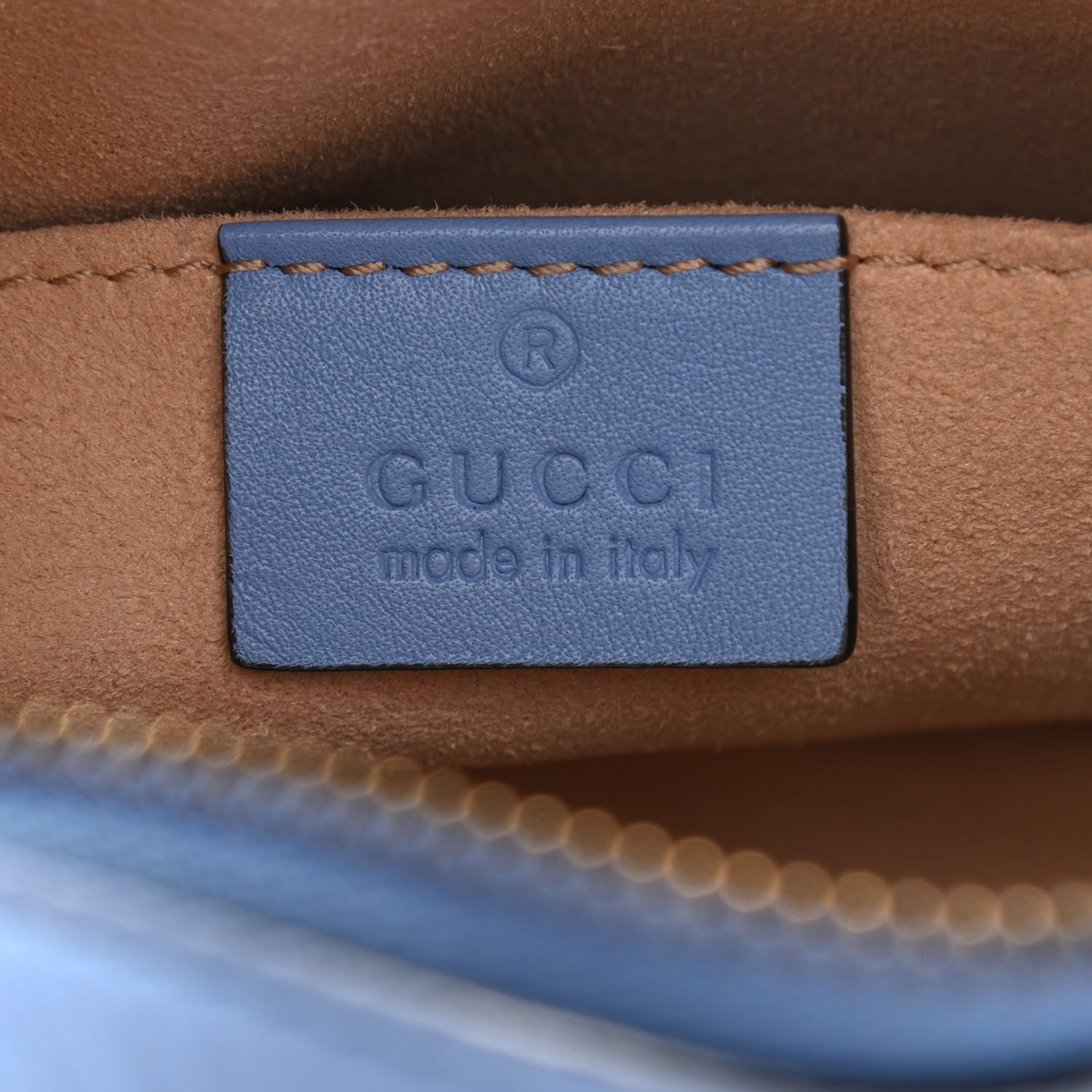 Gucci Calfskin Matelasse Mini GG Marmont Chain Shoulder Bag Clear Sky Blue 6 of 10