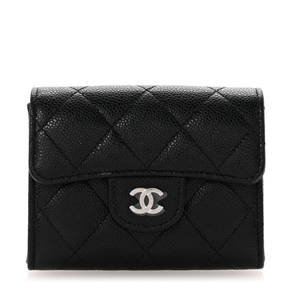 Chanel Caviar Quilted Flap Card Holder Wallet Black 1 of 9