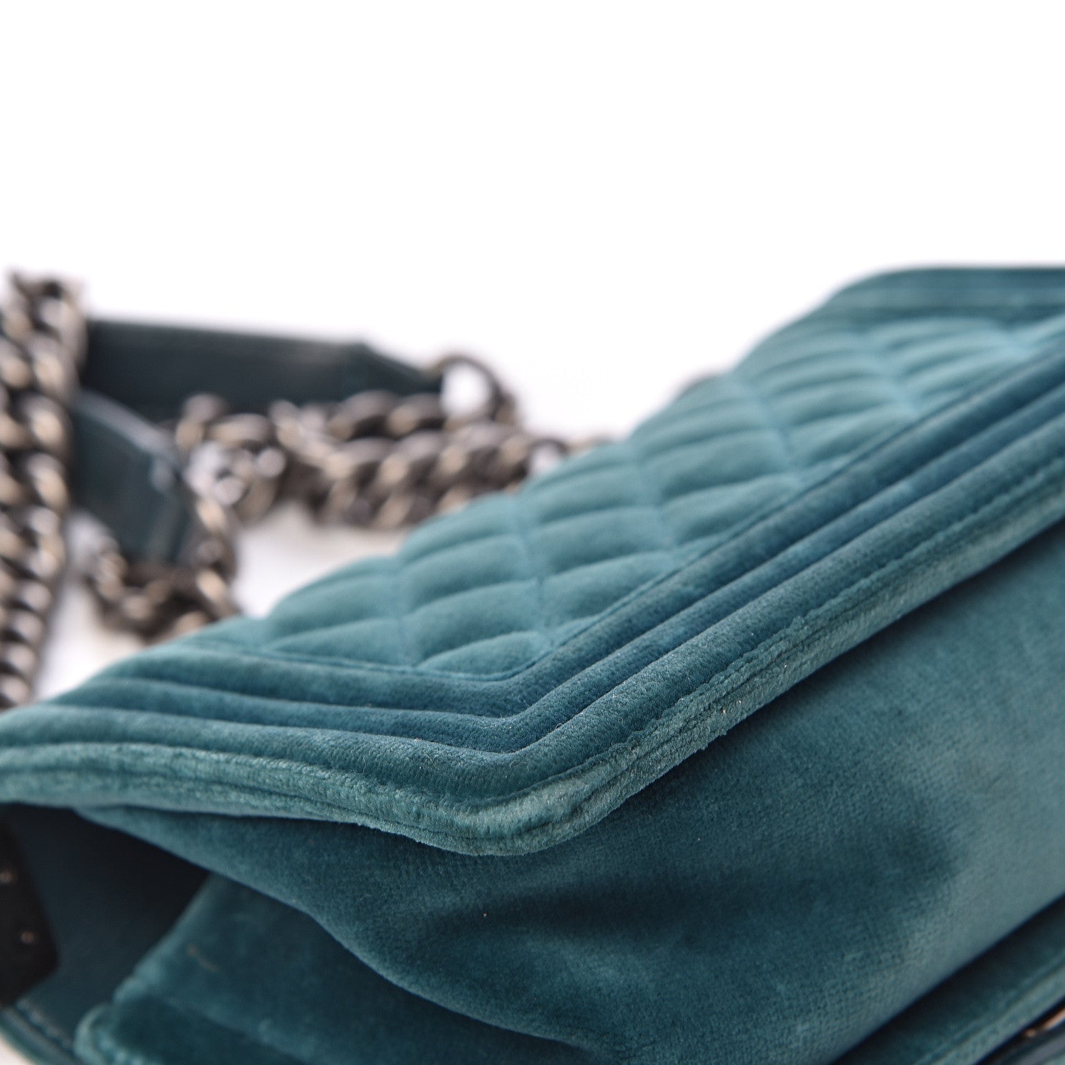 Chanel Velvet Quilted Small Boy Flap Turquoise 19 of 22