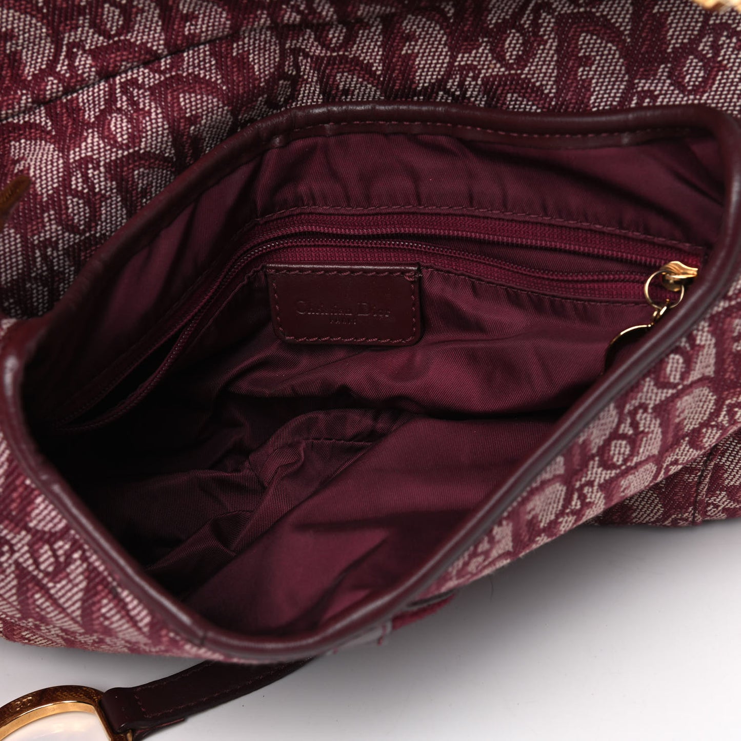 Monogram Double Saddle Bag Burgundy