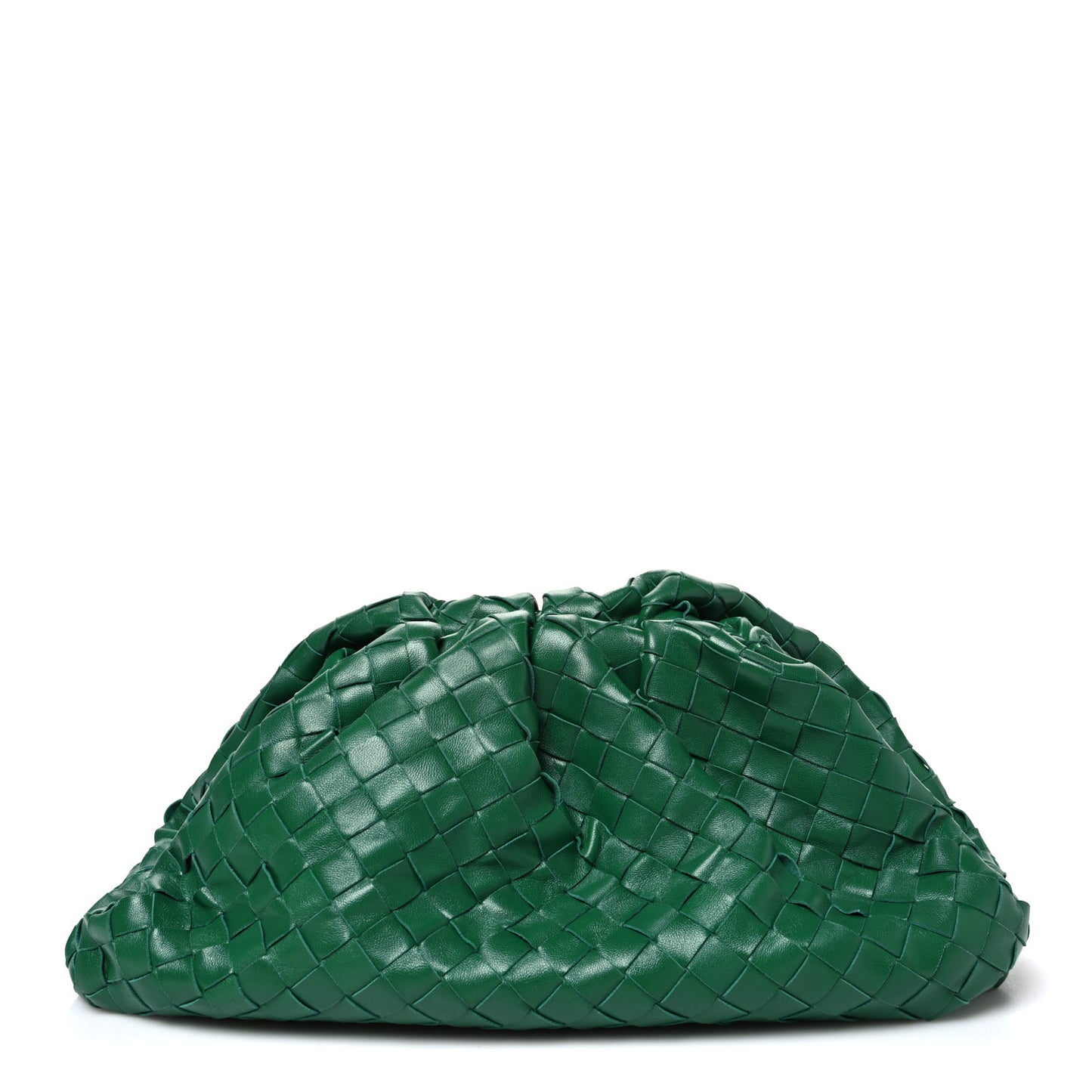 Nappa Maxi Intrecciato The Pouch Oversized Clutch Racing Green