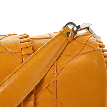 Christian Dior Lambskin Cannage Ruffle New Lock Flap Yellow 14 of 35