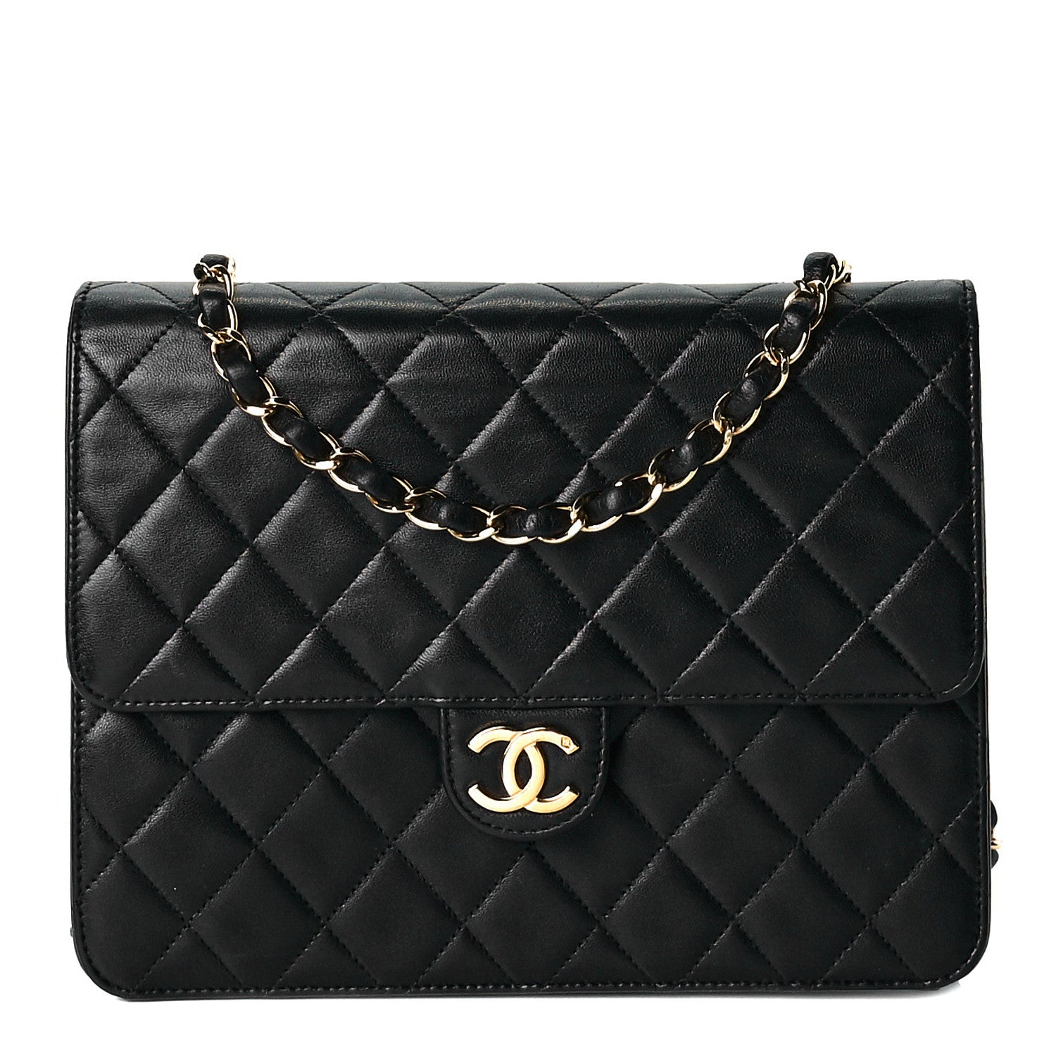 Chanel Lambskin Quilted Small Single Flap Black 1 of 7