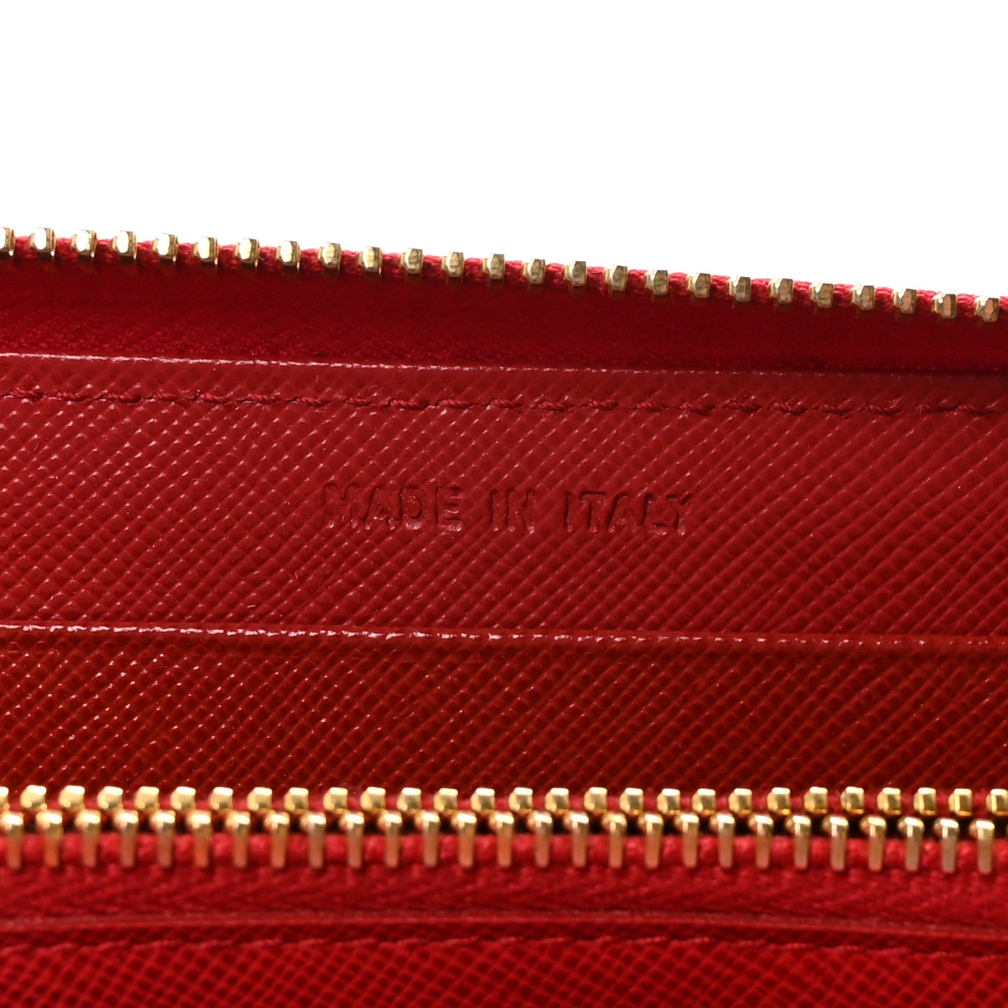 Saffiano Triangle Large Zip Around Travel Wallet Fuoco