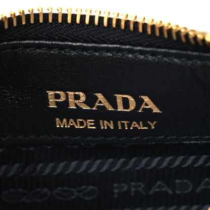 Prada Nappa Triangle Stitched Mini Zippered Hobo Bag Black 5 of 5