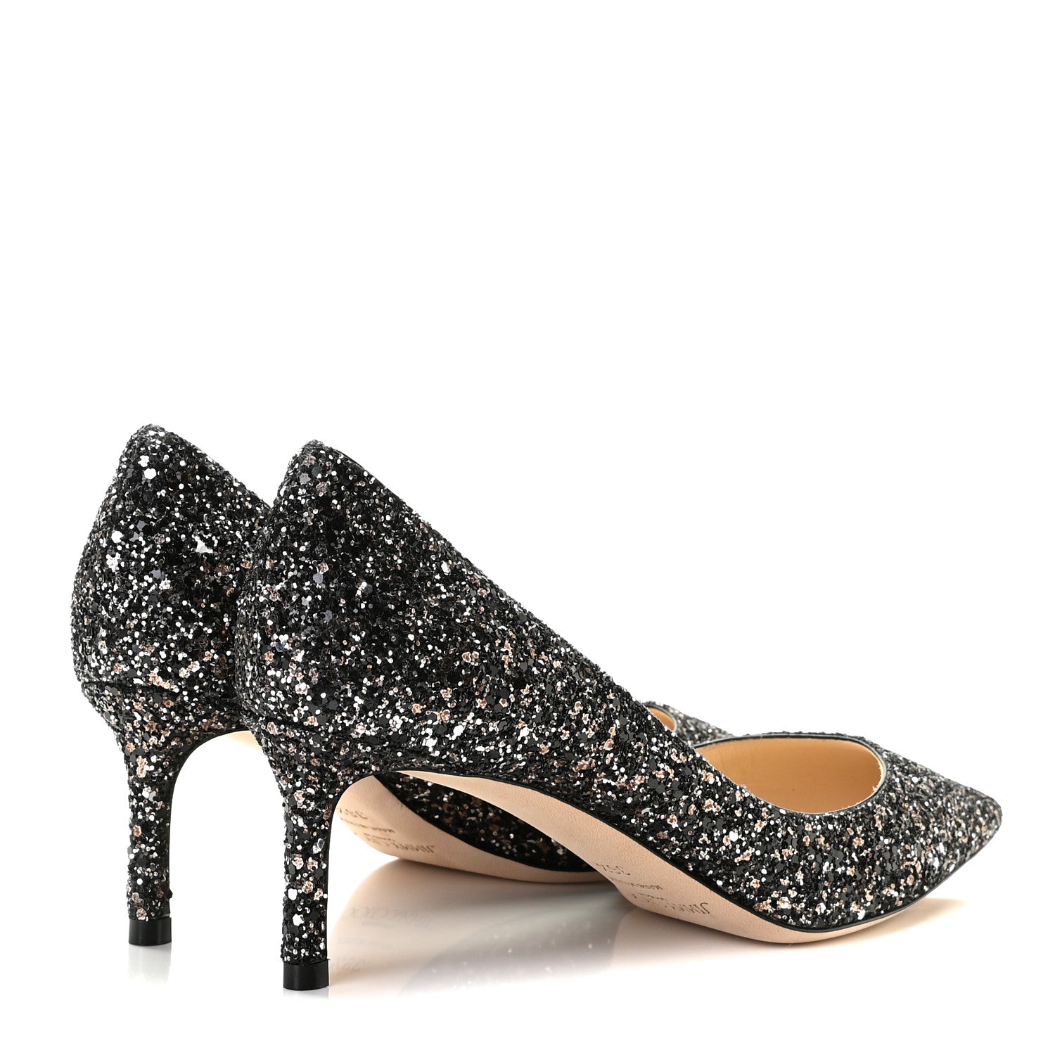 Jimmy Choo Coarse Glitter Pointy Toe Romy 40 Pumps 36.5 Twilight 3 of 10
