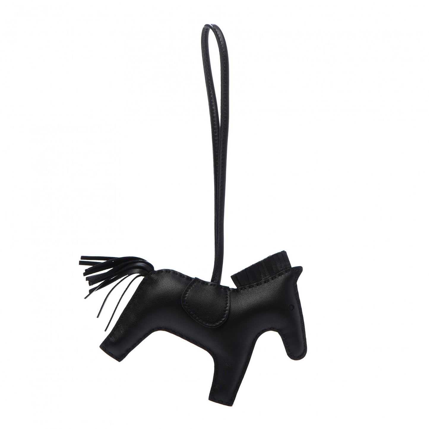 Milo Lambskin Grigri Rodeo Horse Bag Charm GM So Black