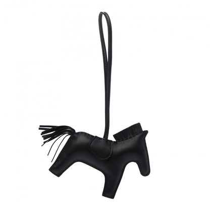 Hermes Milo Lambskin Grigri Rodeo Horse Bag Charm GM So Black 1 of 5
