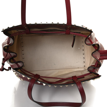 Valentino Garavani Vitello Rockstud Double Handle Cinch Tote Red 5 of 14