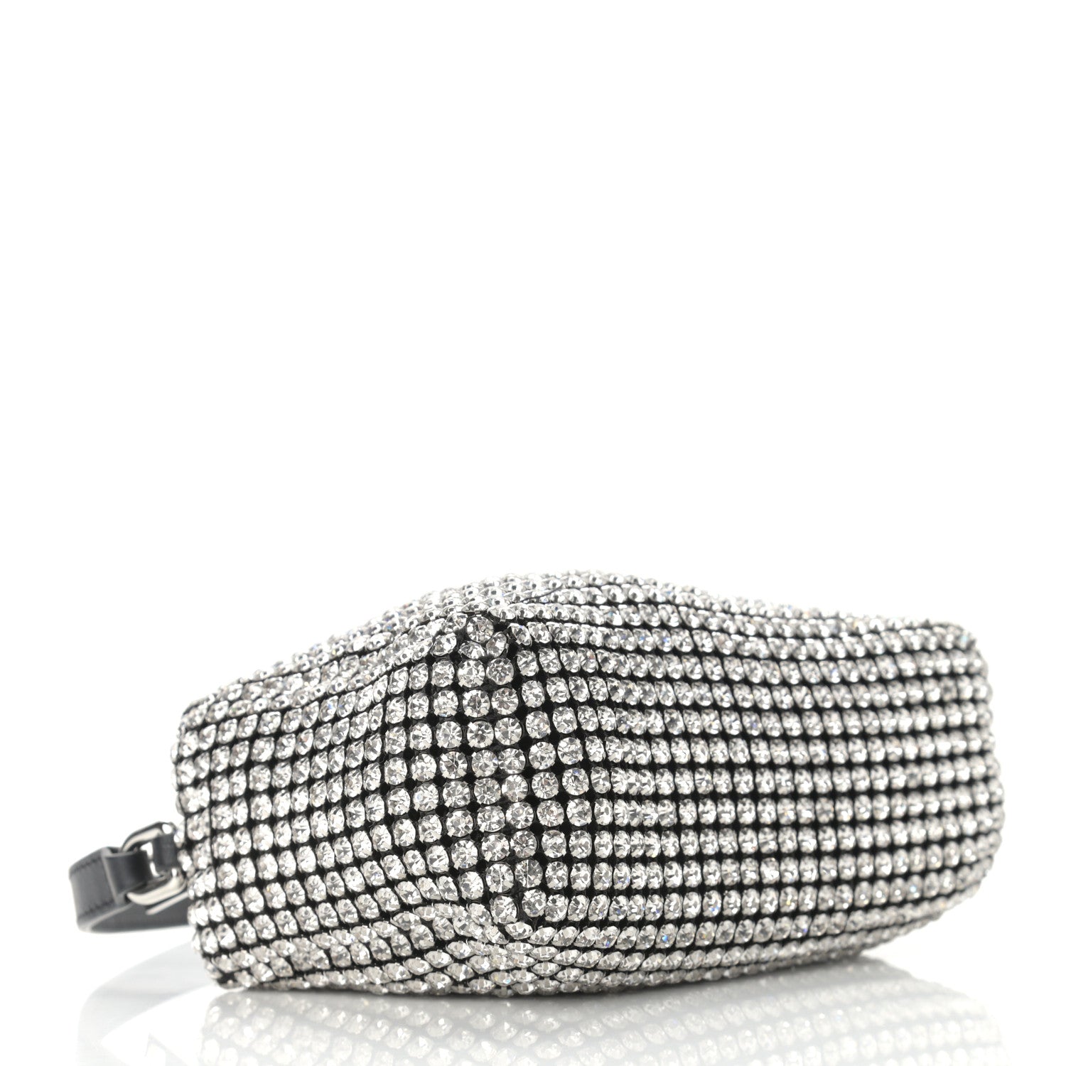 Alexander Wang Mesh Crystal Rhinestone Mini Heiress Pouch Black Silver 4 of 9