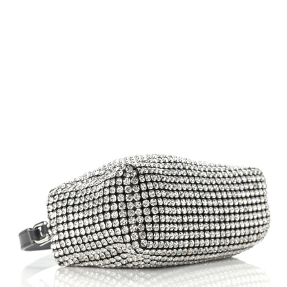 Alexander Wang Mesh Crystal Rhinestone Mini Heiress Pouch Black Silver 4 of 9
