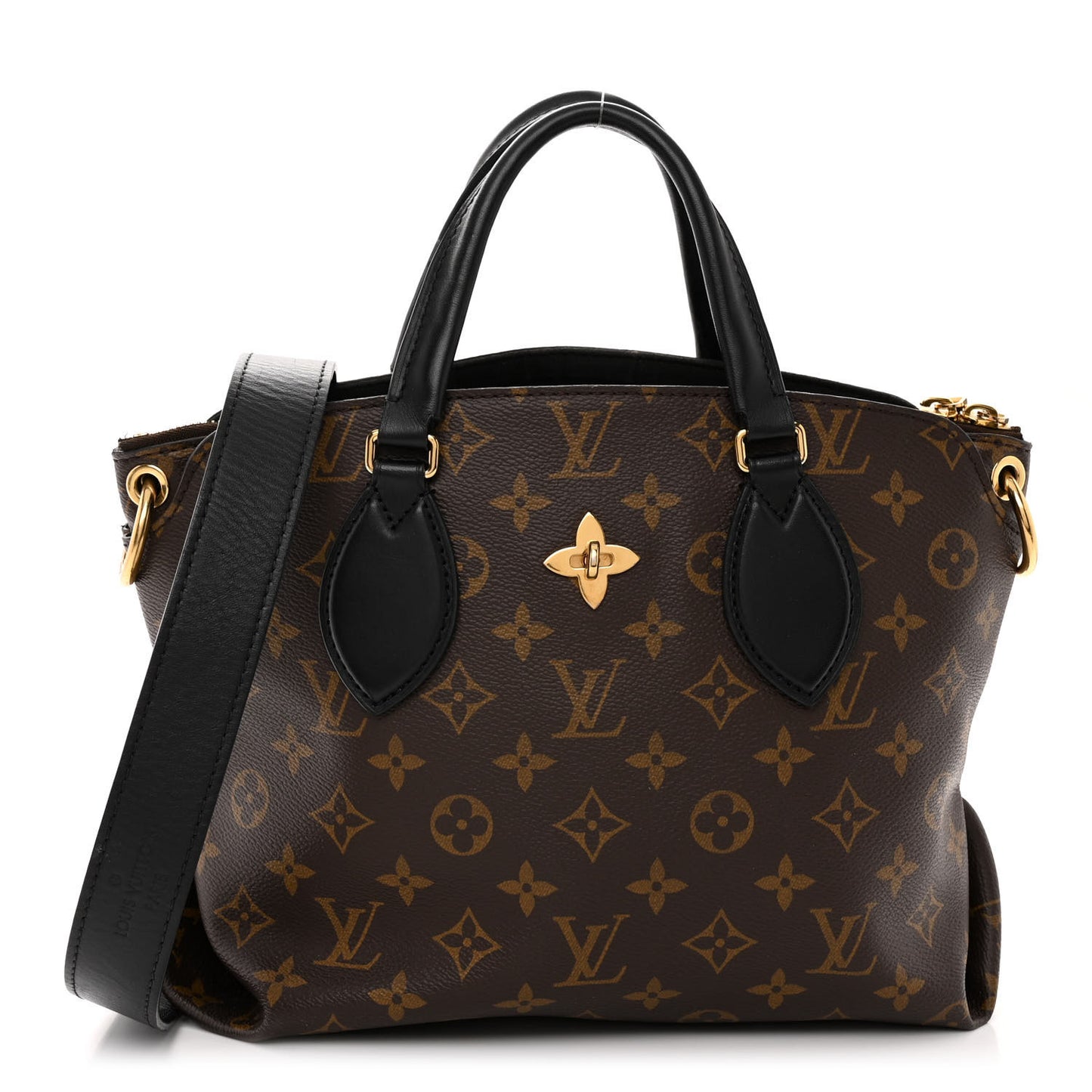 Monogram Flower Zipped Tote PM Black