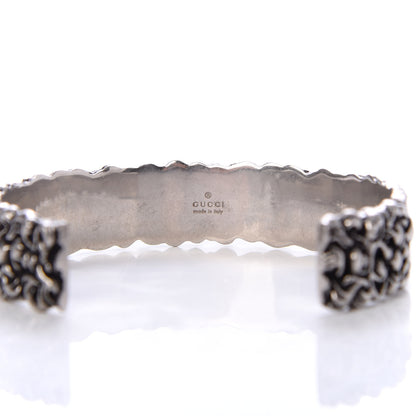 Gucci Metal Lion Mane Cuff Bracelet Aged Silver 3 of 4