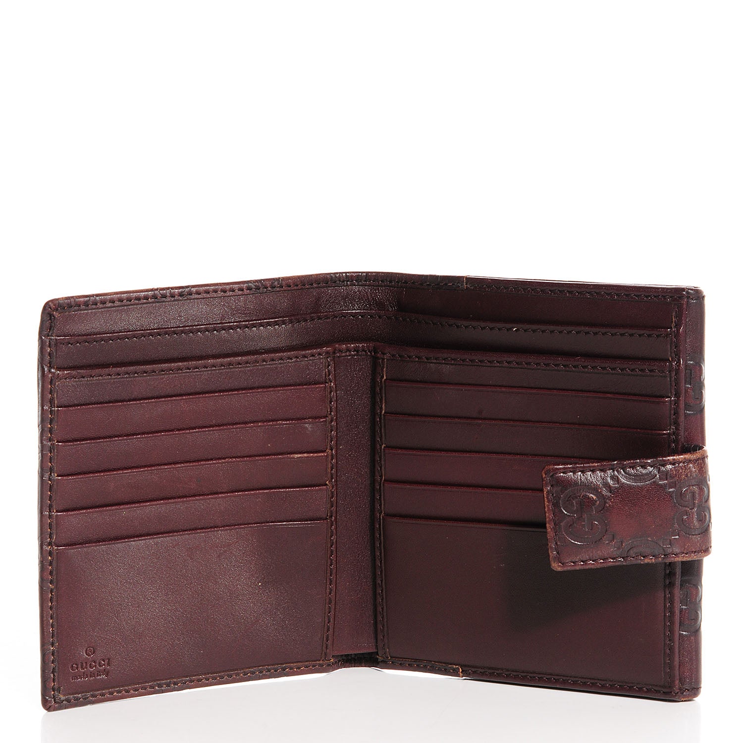Gucci Guccissima Metal Bar French Flap Wallet Dark Chocolate 5 of 8