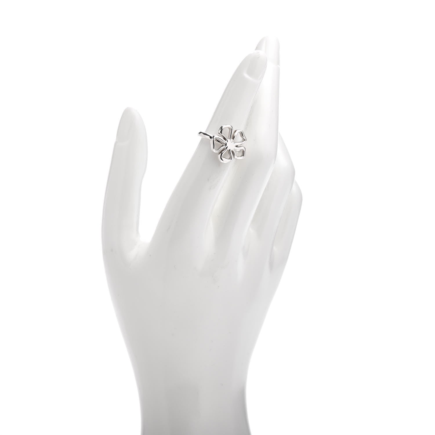 Tiffany Sterling Silver Open Flower Ring 50 5.25 2 of 5