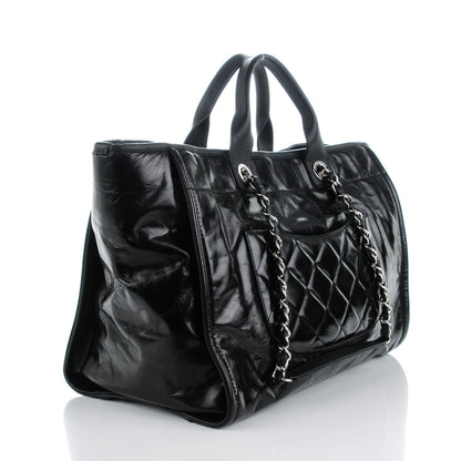 Chanel Glazed Calfskin Large Deauville Tote Black 3 of 7