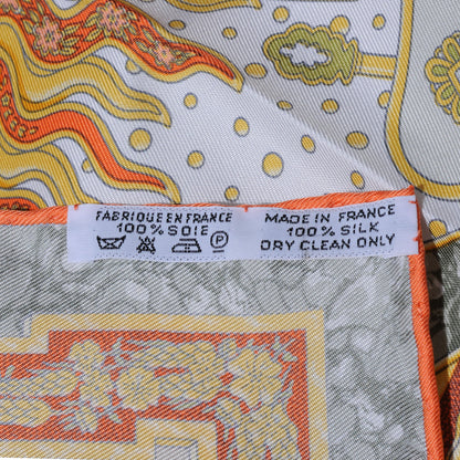 Hermes Silk Gloria Soli Pocket Square Scarf 6 of 6