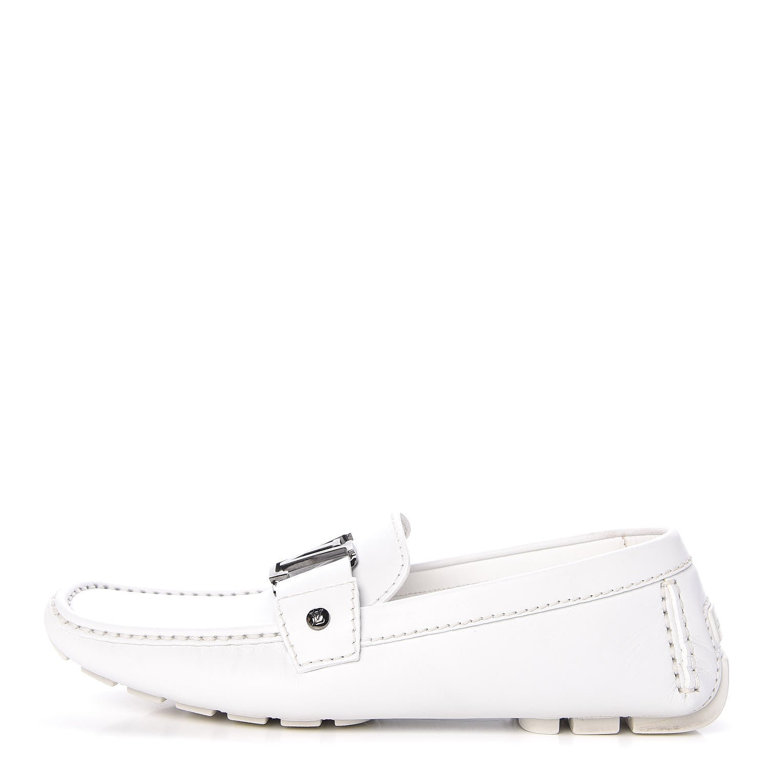 Louis Vuitton Calfskin Mens Monte Carlo Moccasin Loafers 6 White 1 of 10