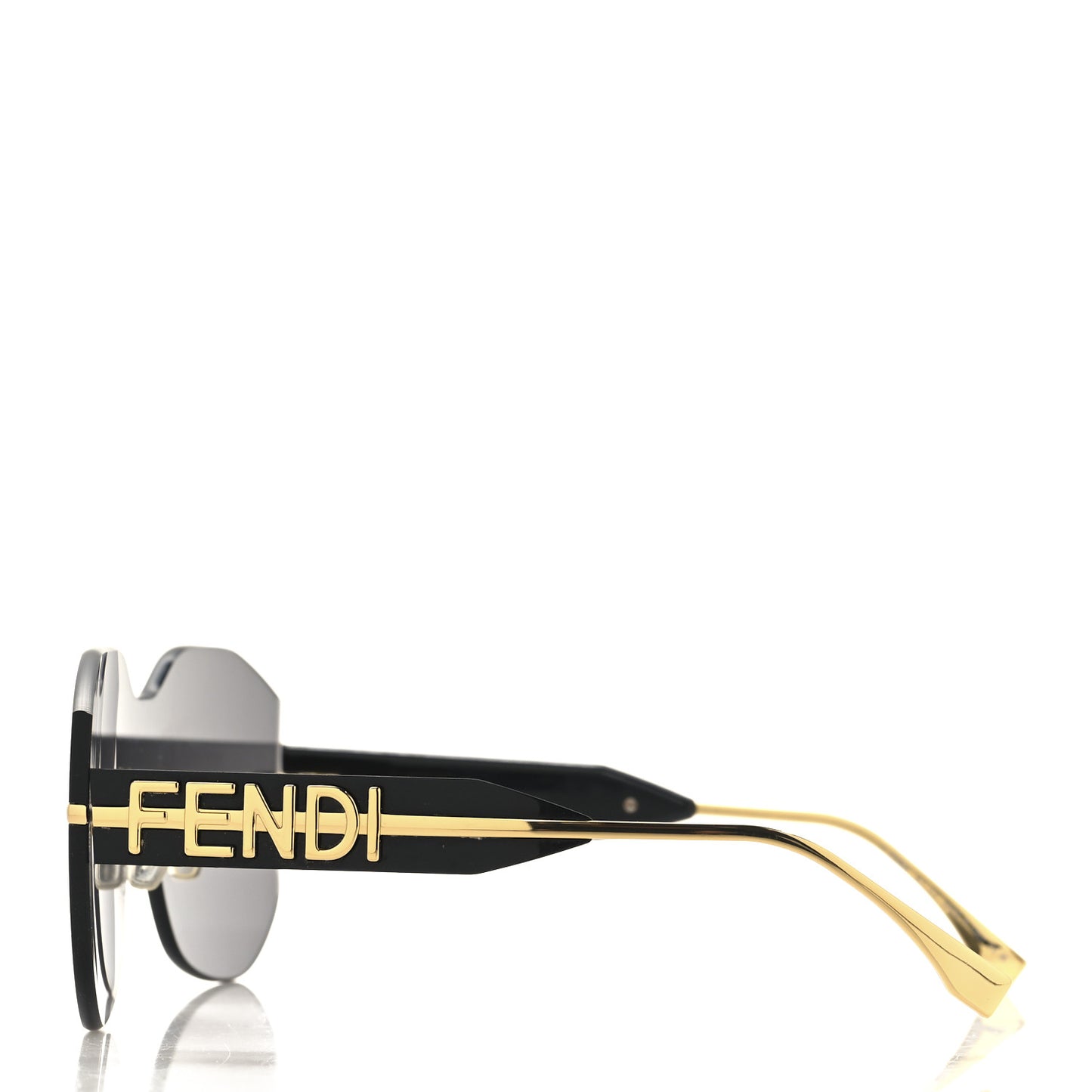 Metal Fendigraphy Shield Sunglasses FE 40067U Black Gold