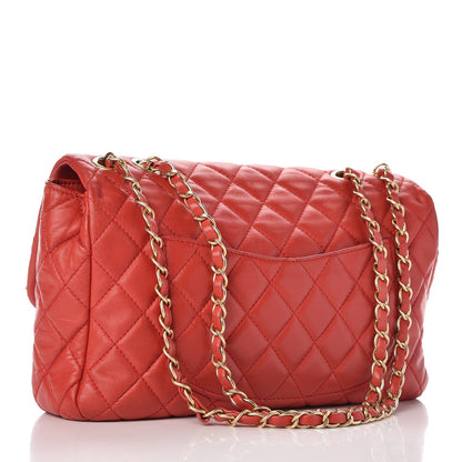 Chanel Lambskin Quilted Large Now and Forever Flap Red 4 of 16