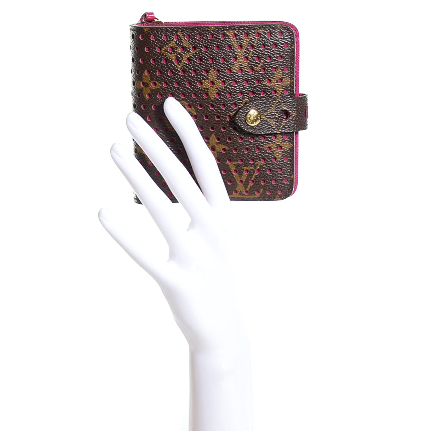 Louis Vuitton Monogram Perforated Compact Zipped Wallet Fuchsia 2 of 8