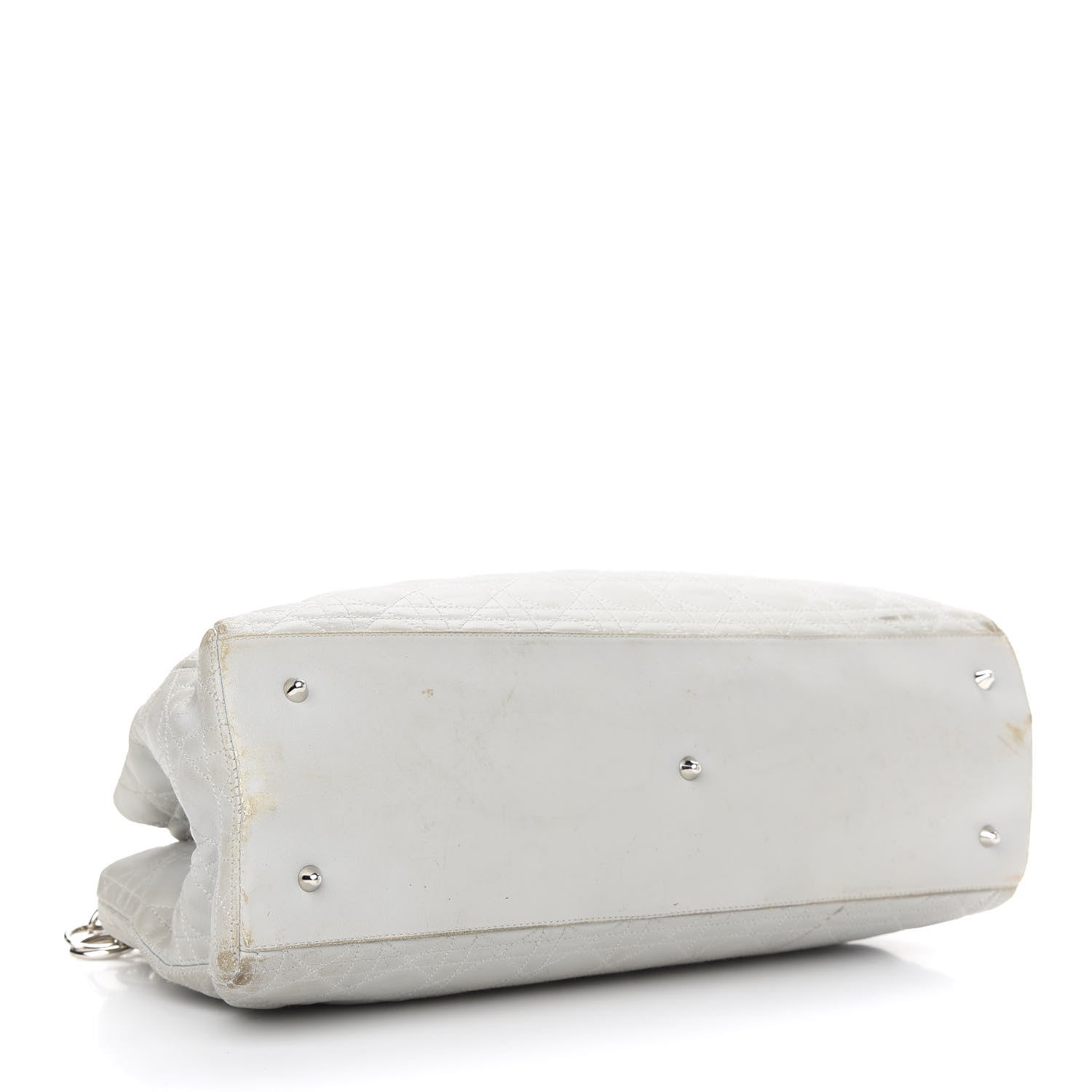 Christian Dior Lambskin Cannage Soft East West Tote White 4 of 13