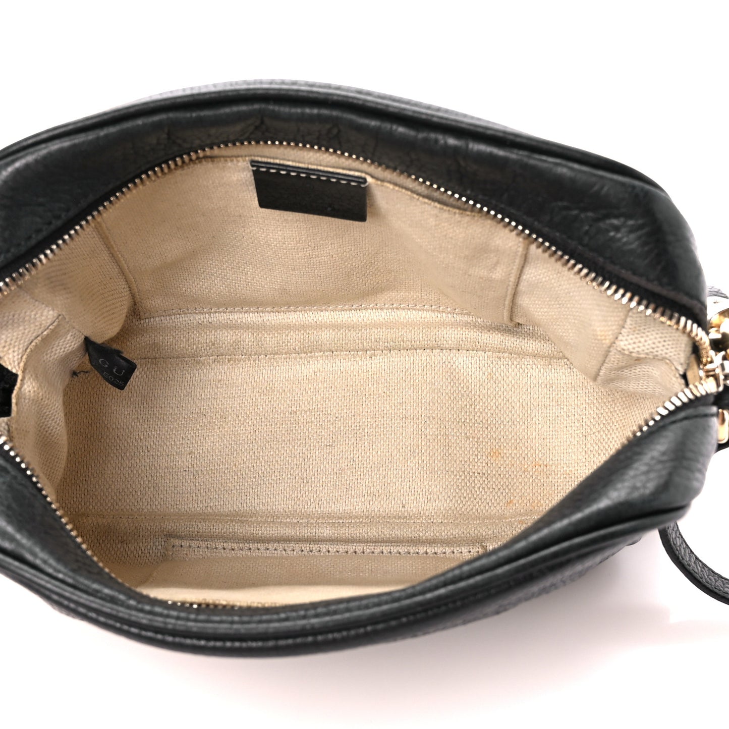 Pebbled Calfskin Small Soho Disco Bag Black