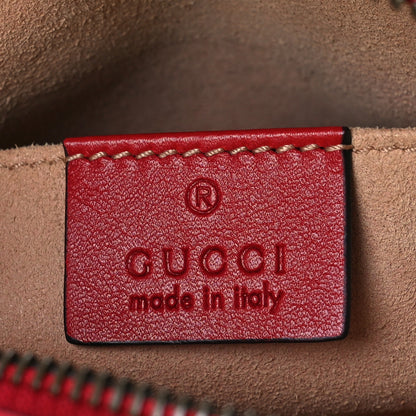 Gucci Calfskin Matelasse GG Marmont Cosmetic Case Hibiscus Red 6 of 9